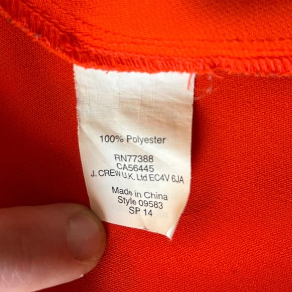 j. crew short sleeve crepe blouse tee - red - size 0 - Picture 4 of 5